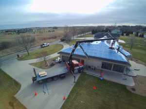 New roof being installed